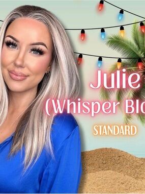 Julie Whisper Blonde Standard Wig - Cool Blonde Highlighted Chelsea Smith Crowns
